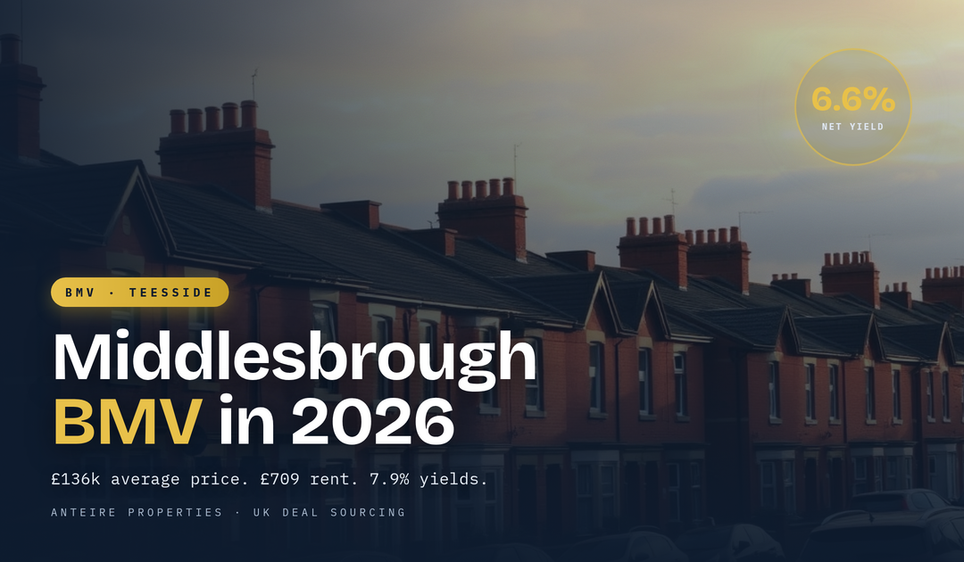 Middlesbrough BMV in 2026: Why 7.9% Yields and £136k Prices Make Teesside a Buyer’s Market