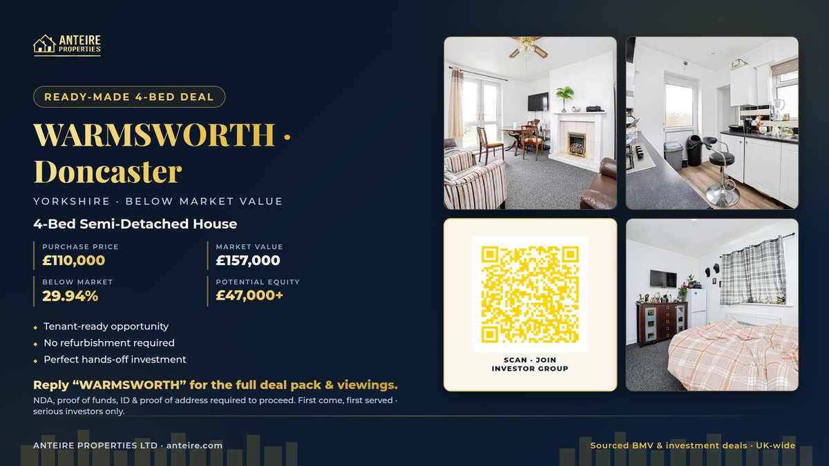 Anteire below-market deal — WARMSWORTH · Doncaster