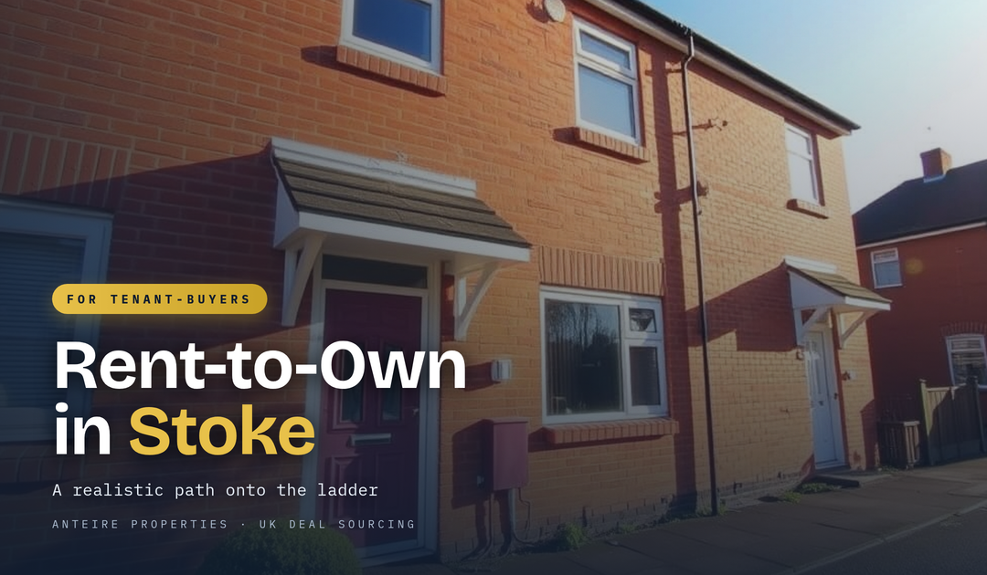 Bright modern Stoke-on-Trent red-brick terraced house on a sunny residential street
